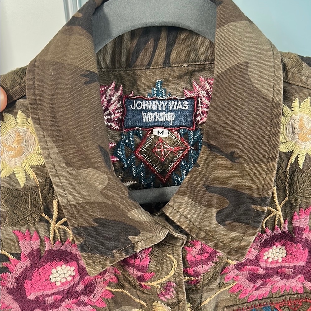 Johnny Was Embroidered Camo Utility Jacket - Picture 3 of 7
